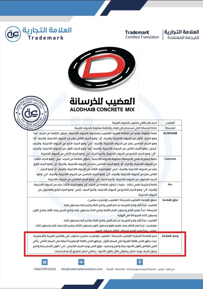 وصف العلامة التجارية